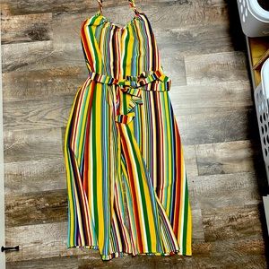 Ee:some women’s striped jumpsuit- large